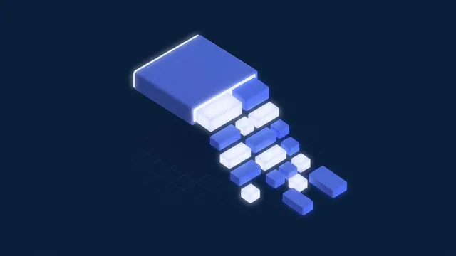 A cascade of glowing address blocks