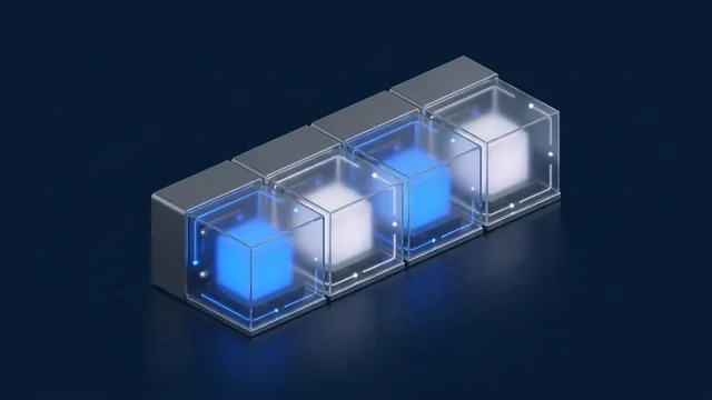 A server split into isolated glowing compartments