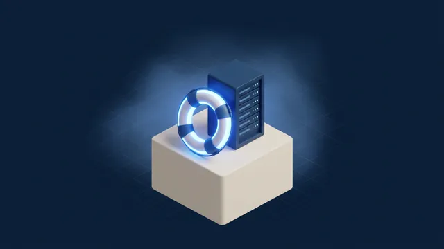 A life ring glowing next to a server