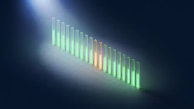 A row of glowing green status bars